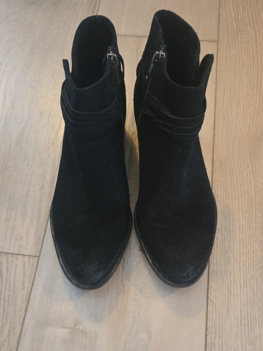 Womens BORN Western Black Suede Bootie Sz 6.5